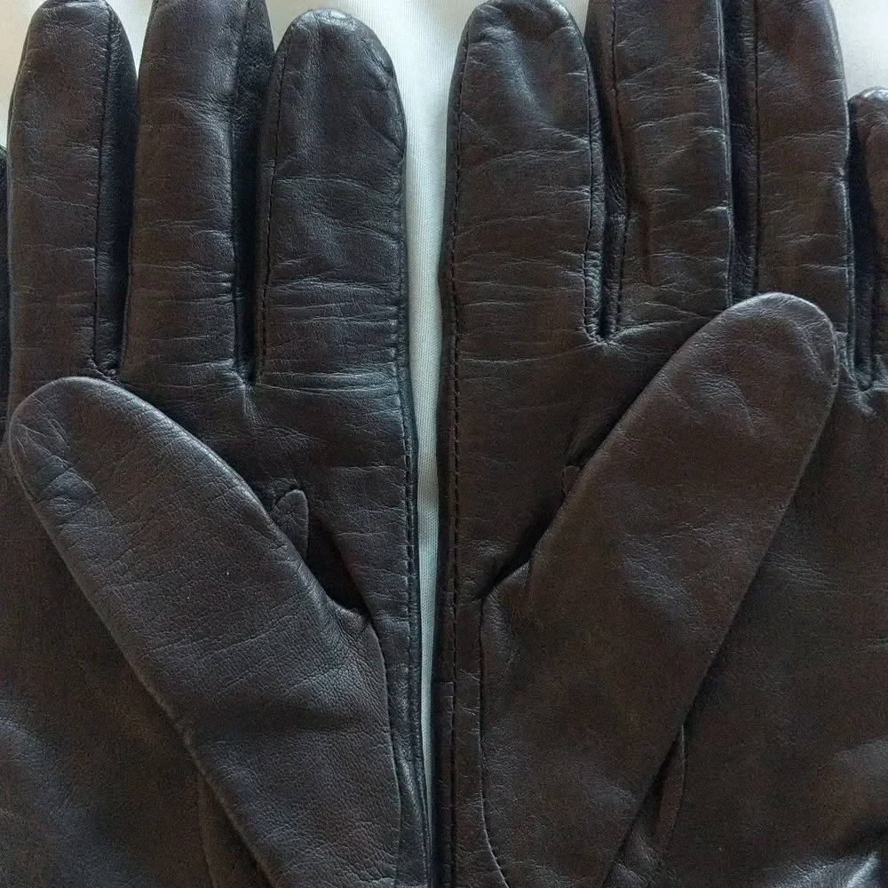 Nine West Butter Leather Gloves Espresso Color Size L